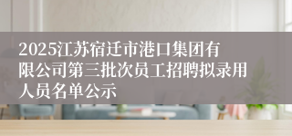 2025江苏宿迁市港口集团有限公司第三批次员工招聘拟录用人员名单公示