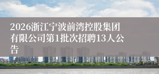 2026浙江宁波前湾控股集团有限公司第1批次招聘13人公告