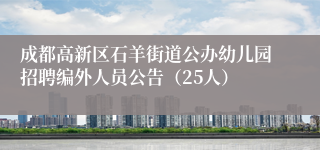 成都高新区石羊街道公办幼儿园招聘编外人员公告（25人）