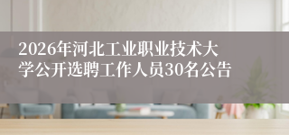 2026年河北工业职业技术大学公开选聘工作人员30名公告