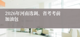 2026年河南选调、省考考前加油包