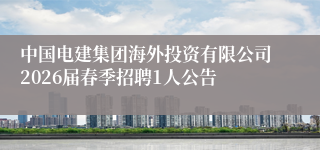 中国电建集团海外投资有限公司2026届春季招聘1人公告