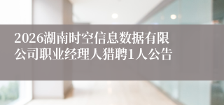 2026湖南时空信息数据有限公司职业经理人猎聘1人公告