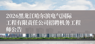 2026黑龙江哈尔滨电气国际工程有限责任公司招聘机务工程师公告