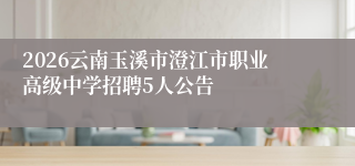 2026云南玉溪市澄江市职业高级中学招聘5人公告
