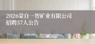 2026蒙自一智矿业有限公司招聘37人公告