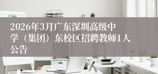 2026年3月广东深圳高级中学（集团）东校区招聘教师1人公告