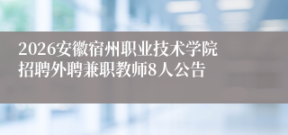 2026安徽宿州职业技术学院招聘外聘兼职教师8人公告