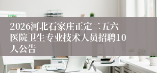 2026河北石家庄正定二五六医院卫生专业技术人员招聘10人公告