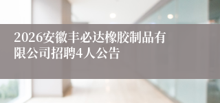 2026安徽丰必达橡胶制品有限公司招聘4人公告