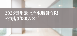 2026贵州云上产业服务有限公司招聘30人公告