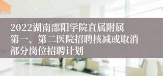 2022湖南邵阳学院直属附属第一、第二医院招聘核减或取消部分岗位招聘计划