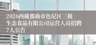 2026西藏那曲市色尼区三极生态食品有限公司运营人员招聘7人公告