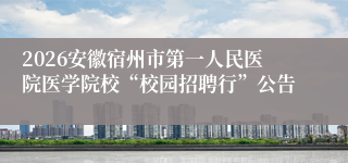 2026安徽宿州市第一人民医院医学院校“校园招聘行”公告