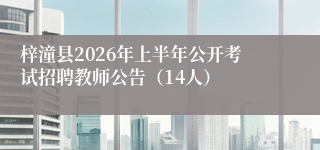 梓潼县2026年上半年公开考试招聘教师公告（14人）