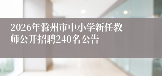 2026年滁州市中小学新任教师公开招聘240名公告