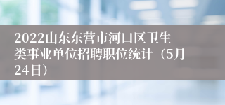 2022山东东营市河口区卫生类事业单位招聘职位统计（5月24日）