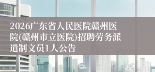 2026广东省人民医院赣州医院(赣州市立医院)招聘劳务派遣制文员1人公告