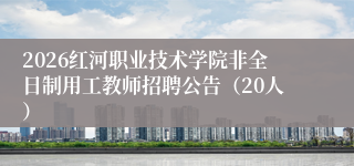 2026红河职业技术学院非全日制用工教师招聘公告（20人）
