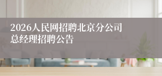 2026人民网招聘北京分公司总经理招聘公告