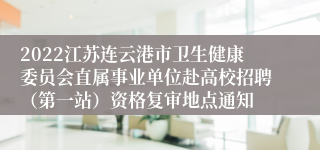 2022江苏连云港市卫生健康委员会直属事业单位赴高校招聘（第一站）资格复审地点通知