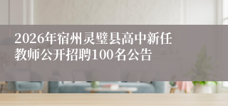 2026年宿州灵璧县高中新任教师公开招聘100名公告
