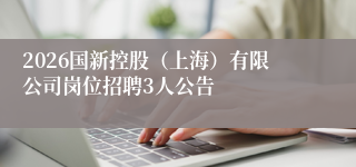 2026国新控股（上海）有限公司岗位招聘3人公告