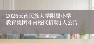 2026云南民族大学附属小学教育集团斗南校区招聘1人公告