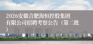 2026安徽合肥海恒控股集团有限公司招聘考察公告（第二批）