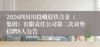 2026四川川投峨眉铁合金（集团）有限责任公司第二次对外招聘8人公告