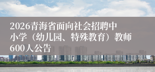 2026青海省面向社会招聘中小学（幼儿园、特殊教育）教师600人公告