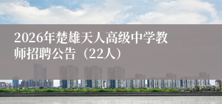 2026年楚雄天人高级中学教师招聘公告(22人)