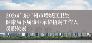 2026广东广州市增城区卫生健康局下属事业单位招聘工作人员职位表