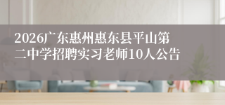 2026广东惠州惠东县平山第二中学招聘实习老师10人公告