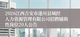 2026江西吉安市遂川县城控人力资源管理有限公司招聘辅助性岗位20人公告