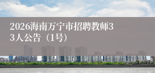 2026海南万宁市招聘教师33人公告（1号）