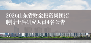 2026山东省财金投资集团招聘博士后研究人员4名公告