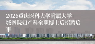2026重庆医科大学附属大学城医院妇产科全职博士后招聘启事