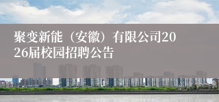 聚变新能（安徽）有限公司2026届校园招聘公告