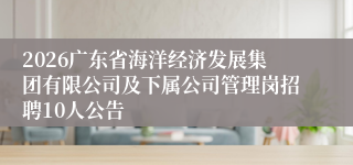 2026广东省海洋经济发展集团有限公司及下属公司管理岗招聘10人公告