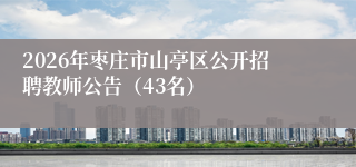 2026年枣庄市山亭区公开招聘教师公告（43名）