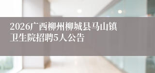 2026广西柳州柳城县马山镇卫生院招聘5人公告