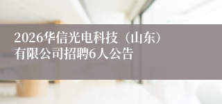 2026华信光电科技（山东）有限公司招聘6人公告