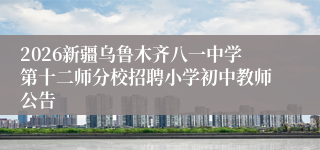 2026新疆乌鲁木齐八一中学第十二师分校招聘小学初中教师公告