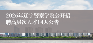 2026年辽宁警察学院公开招聘高层次人才14人公告