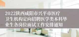 2022陕西咸阳市兴平市医疗卫生机构定向招聘医学类本科毕业生各岗位面试工作安排通知