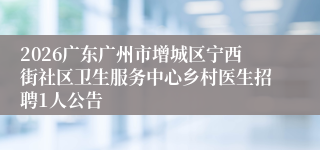 2026广东广州市增城区宁西街社区卫生服务中心乡村医生招聘1人公告