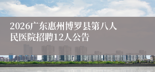 2026广东惠州博罗县第八人民医院招聘12人公告