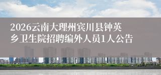 2026云南大理州宾川县钟英乡卫生院招聘编外人员1人公告