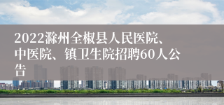 2022滁州全椒县人民医院、中医院、镇卫生院招聘60人公告